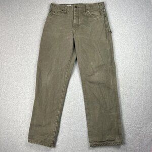 Dickies Carpenter Pants Mens 32x30 Green Utility Canvas Workwear Relaxed Fit